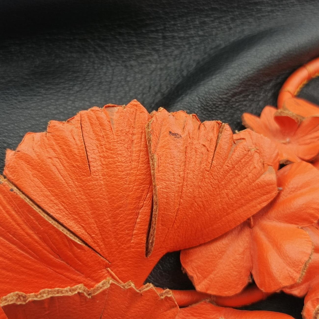 Floral decoration Black×Multicolour Leather CLG980537304792花飾り ブラック×マルチカラー レザー CLG980537304792