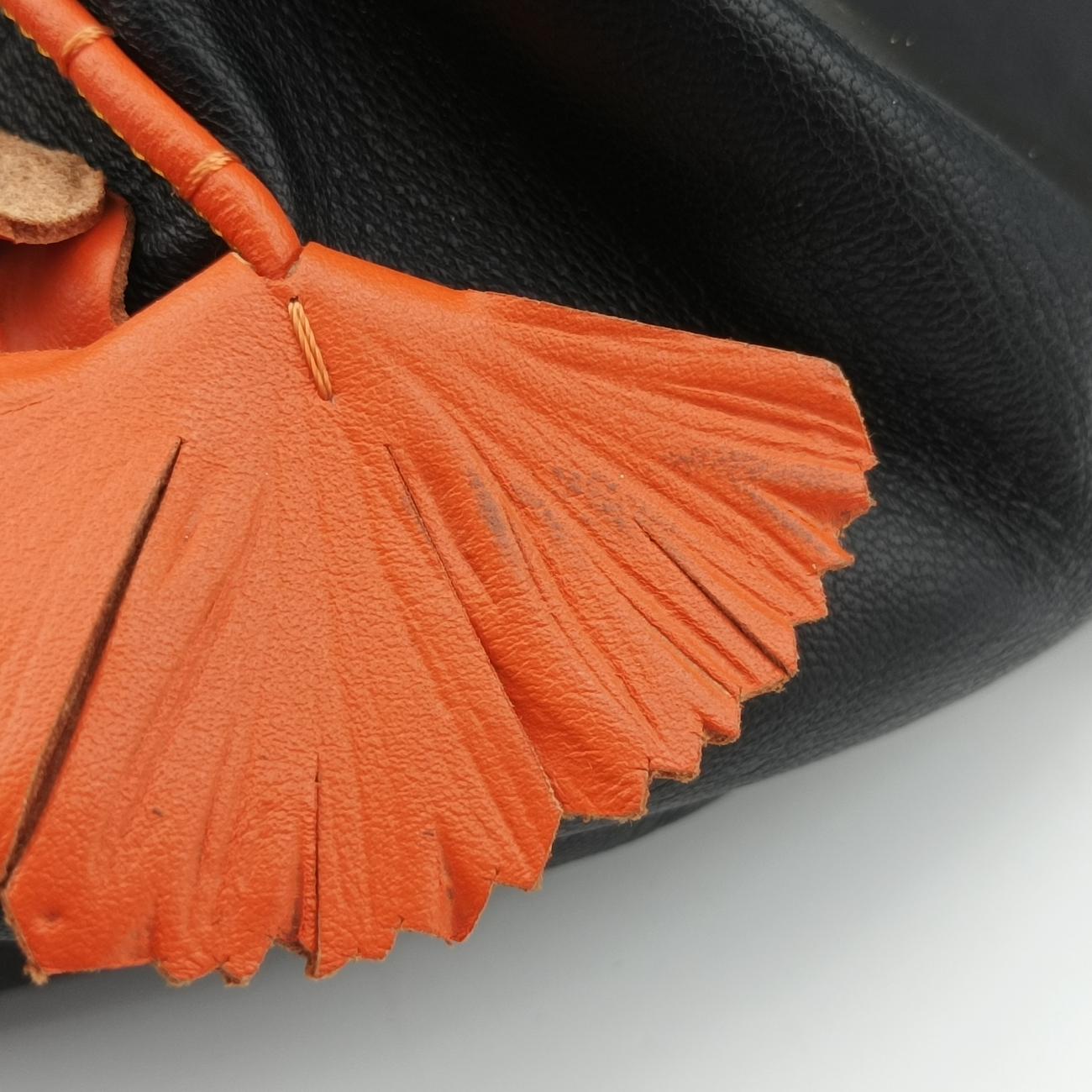 Floral decoration Black×Multicolour Leather CLG980537304792花飾り ブラック×マルチカラー レザー CLG980537304792