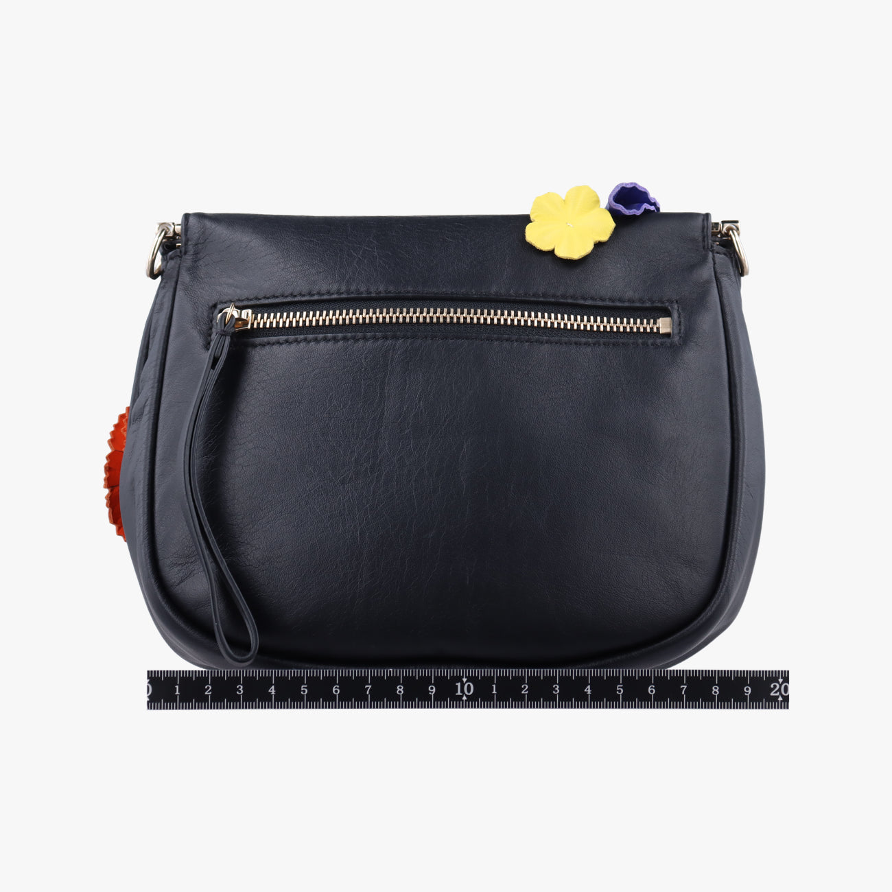 Floral decoration Black×Multicolour Leather CLG980537304792花飾り ブラック×マルチカラー レザー CLG980537304792