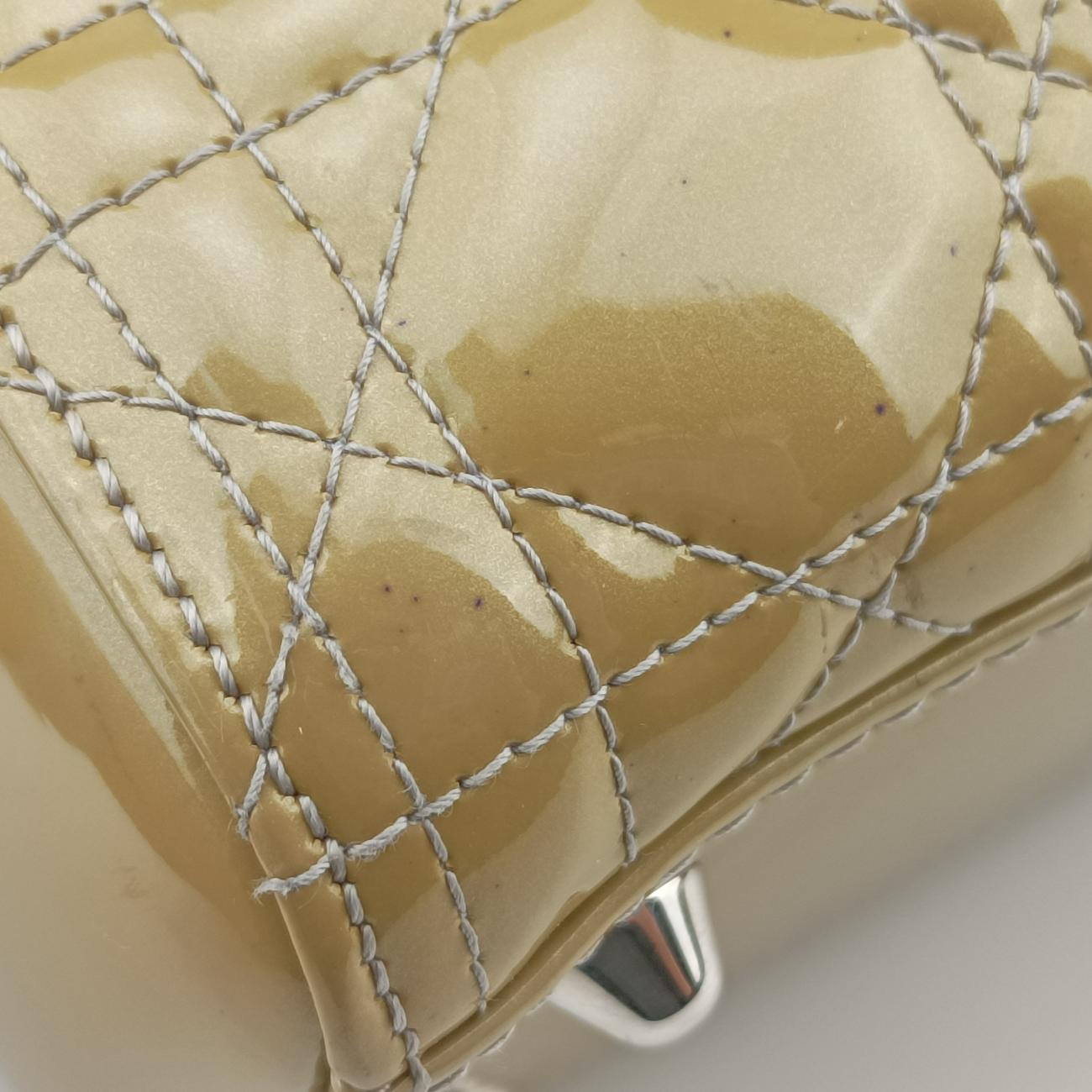 Lady Dior Yellow Patent 16-BO-1100 Aレディディオール ラージ イエロー パテント 16-BO-1100 A