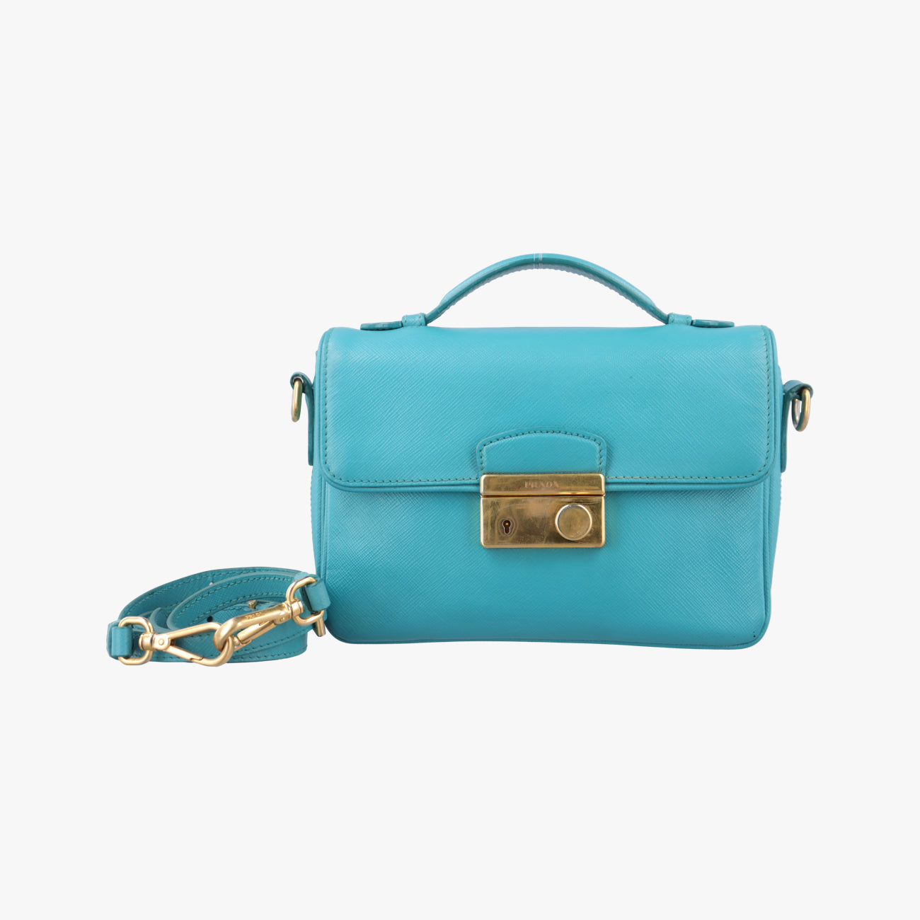 lock Fuoco Sound Top Handle Blue SAFFIANO Leather BT0963 14/Fロック フオコ サウンドトップハンドル ブルー サフィアーノレザー BT0963 14/F