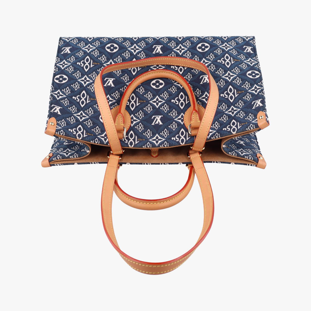 On the Go 1854 MM Navy×White×Beige monogram jacquard M57396 FL4270オンザゴー1854 MM ネイビー×ホワイト×ベージュ モノグラム ジャガード M57396 FL4270