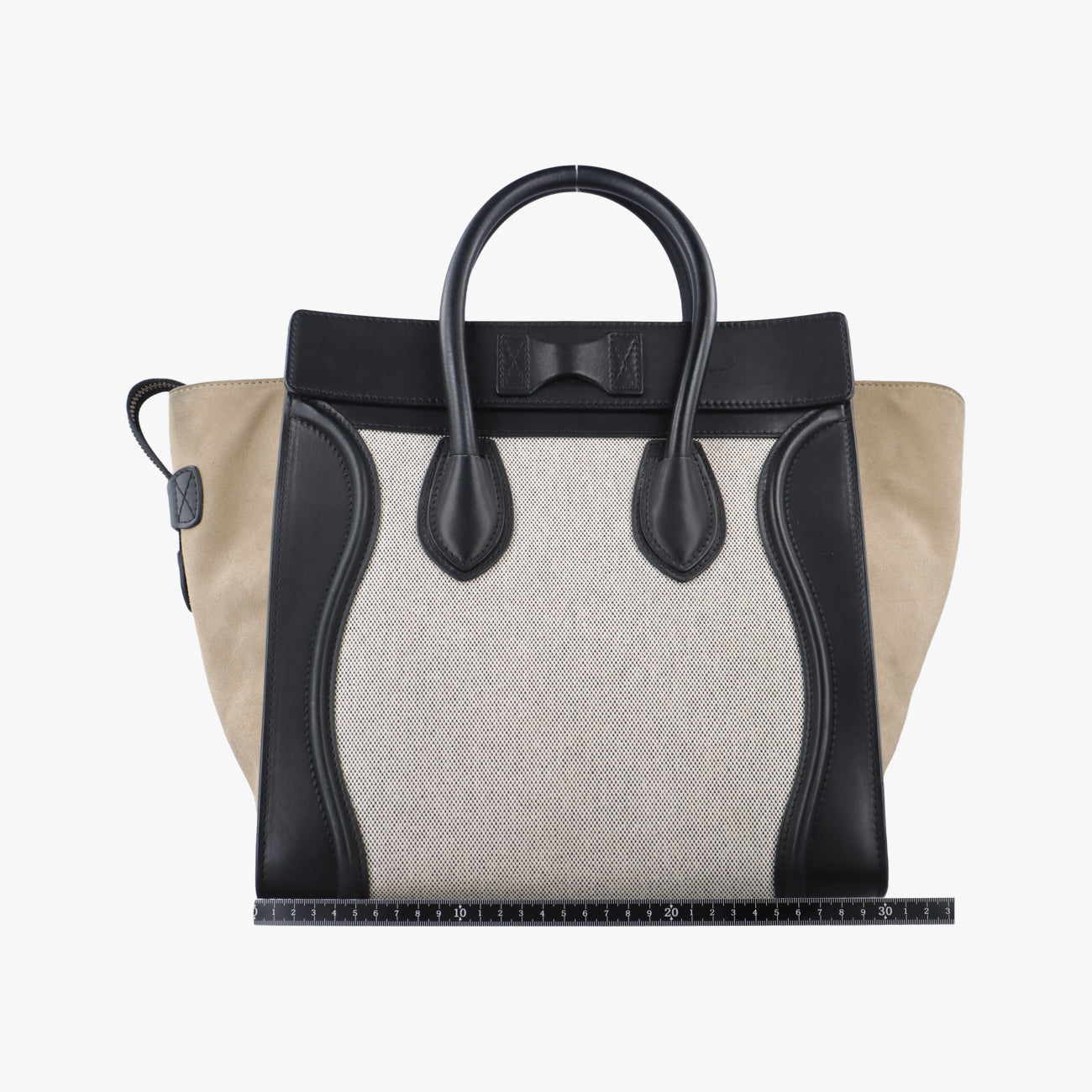 Luggage Micro shopperWhite x Black x BeigeLeather x Canvas× SuedeS-ZP-0193ラゲージマイクロショッパーホワイト×ブラック×ベージュレザー×キャンバス× スエード S-ZP-0193