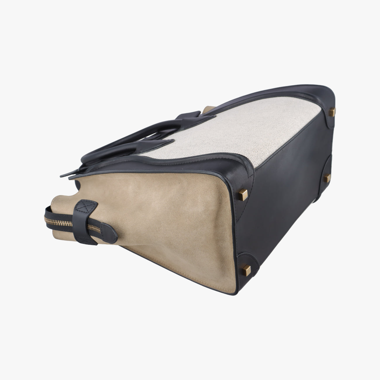 Luggage Micro shopperWhite x Black x BeigeLeather x Canvas× SuedeS-ZP-0193ラゲージマイクロショッパーホワイト×ブラック×ベージュレザー×キャンバス× スエード S-ZP-0193