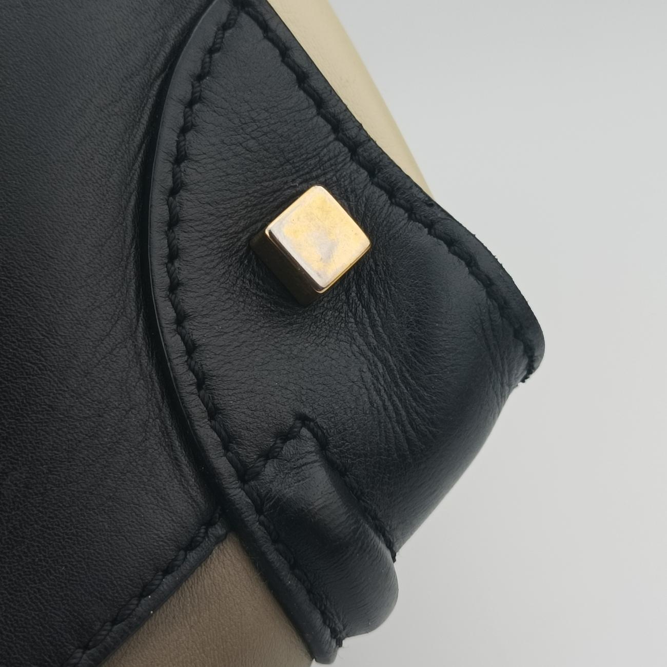 Luggage Mini Shopper Black x beige xBurgundy Leather W-AT-0181 W-UP-0181ラゲージミニショッパー ブラック×ベージュ×ワインレッド レザー W-AT-0181 W-UP-0181