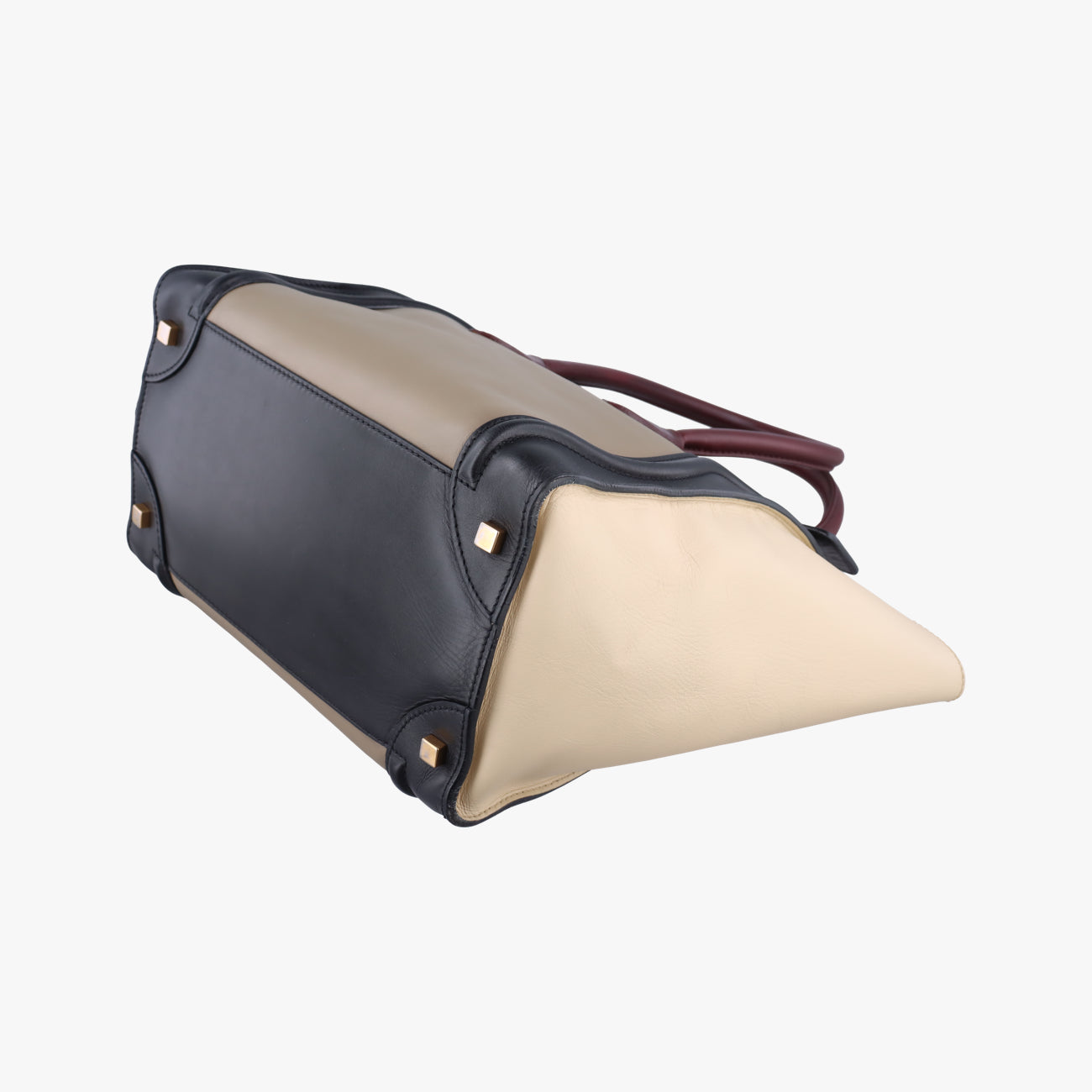 Luggage Mini Shopper Black x beige xBurgundy Leather W-AT-0181 W-UP-0181ラゲージミニショッパー ブラック×ベージュ×ワインレッド レザー W-AT-0181 W-UP-0181