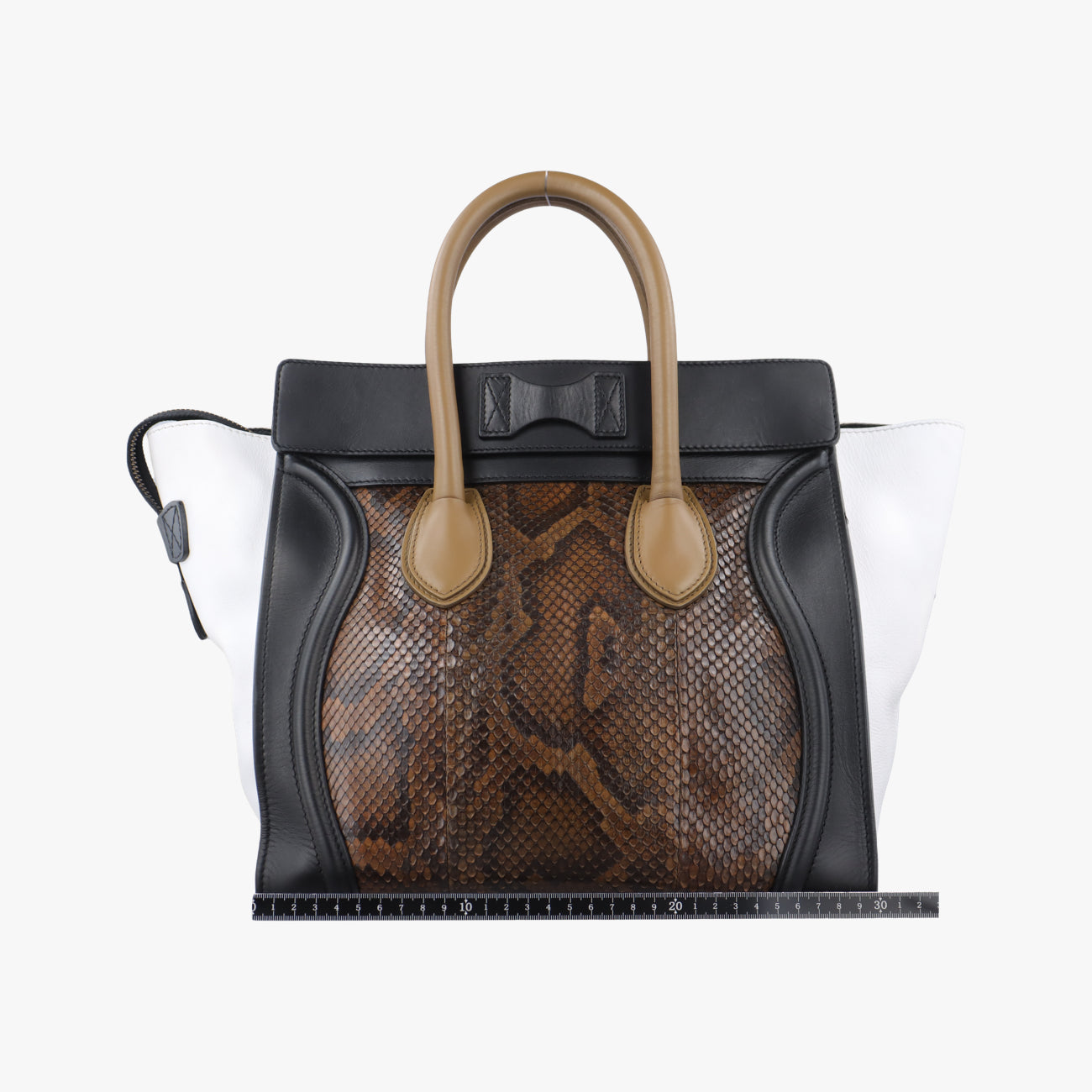 Luggage Mini Shopper Black×Brown×Multicolour Leather×Snakeskin S-AT-1121 S-PA-0112ラゲージミニショッパー ブラック×ブラウン×マルチカラー レザー×ヘビ革 S-AT-1121 S-PA-0112