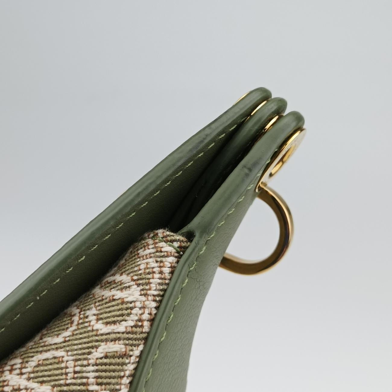 Luna Avocado Green×beige Leather×Canvas 272203ルナ アボカドグリーン×ベージュ レザー×キャンバス 272203