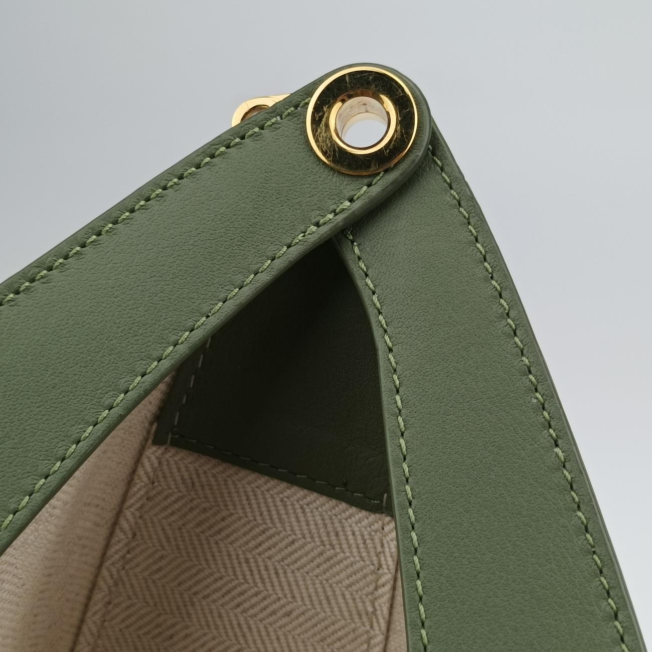 Luna Avocado Green×beige Leather×Canvas 272203ルナ アボカドグリーン×ベージュ レザー×キャンバス 272203