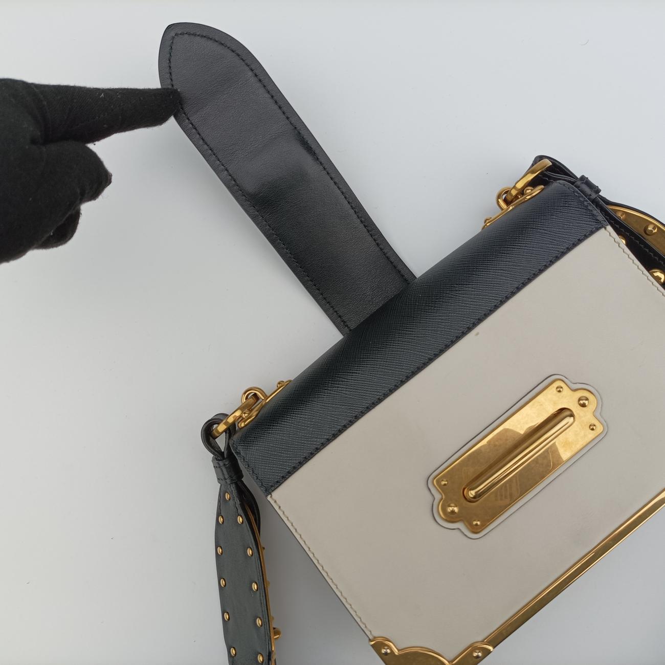 Cahier Black×white Leather 1BD045 25カイエ ブラック×ホワイト レザー 1BD045 25