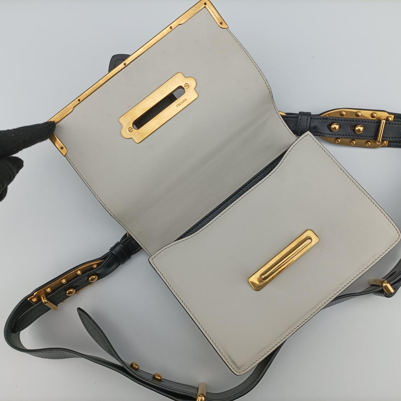 Cahier Black×white Leather 1BD045 25カイエ ブラック×ホワイト レザー 1BD045 25