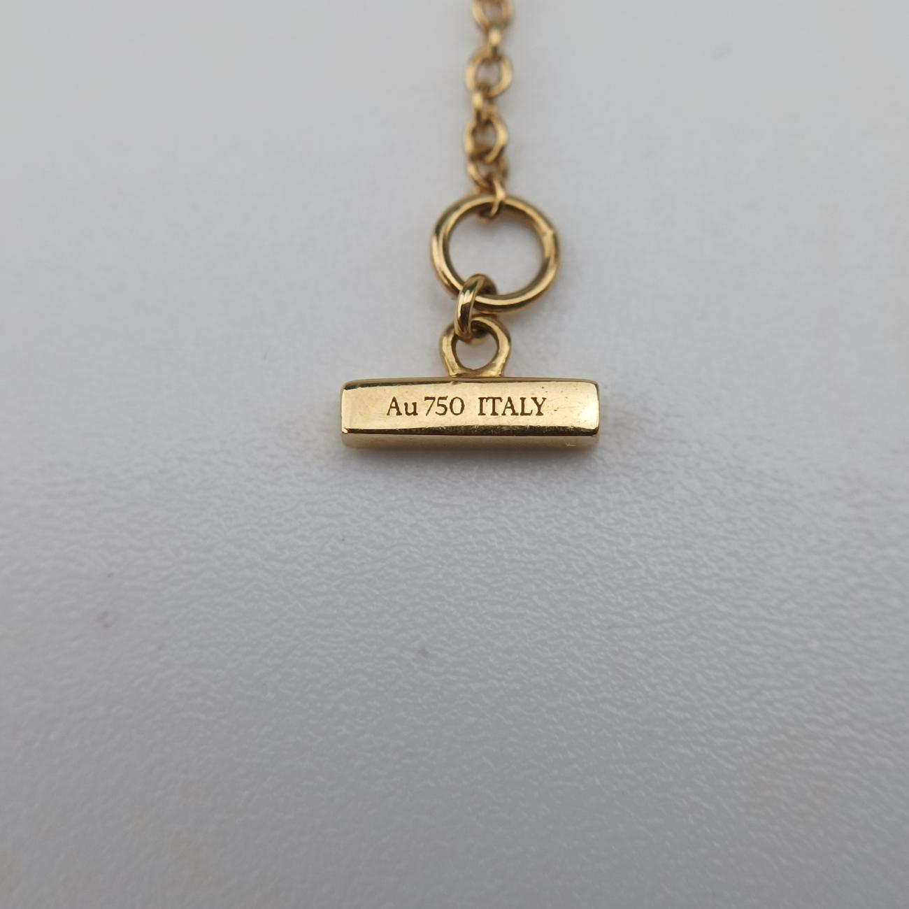 T Diamond & Mother Of Pearl Circle Pendant Blue×golden AU750 T トゥー ダイヤモンド&マザーオブパール サークル ペンダント ブルー×ゴールド AU750