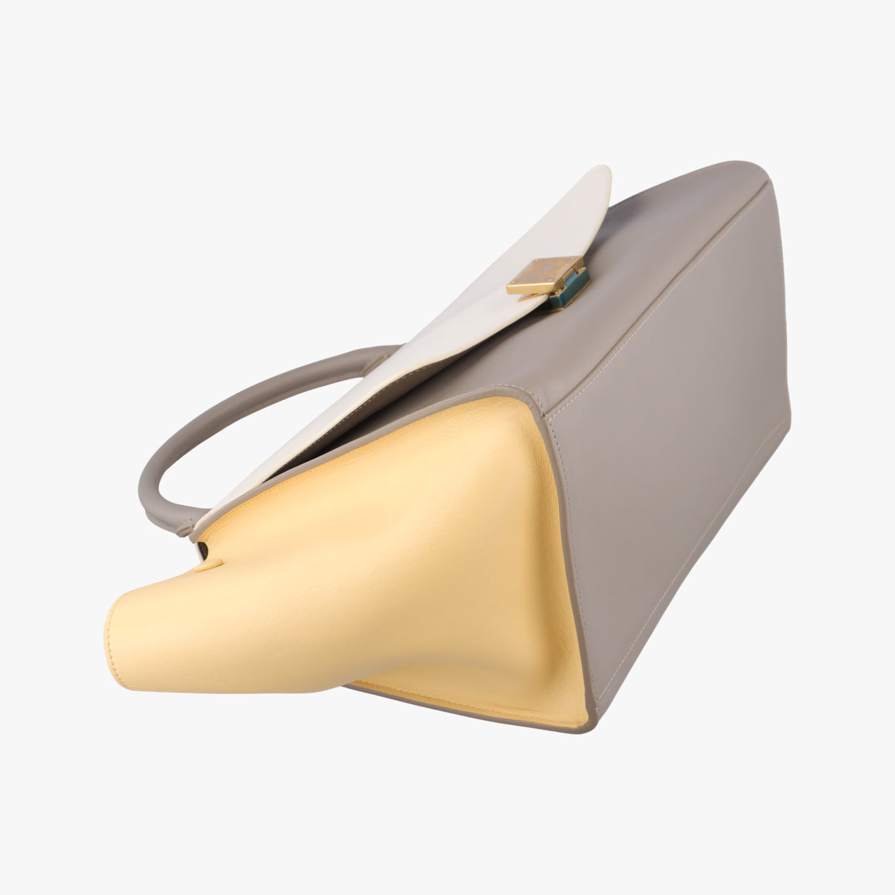 Trapèze Yellow x ivory x gray Leather S-CE-1103トラペーズ イエロー×アイボリー×グレー レザー S-CE-1103
