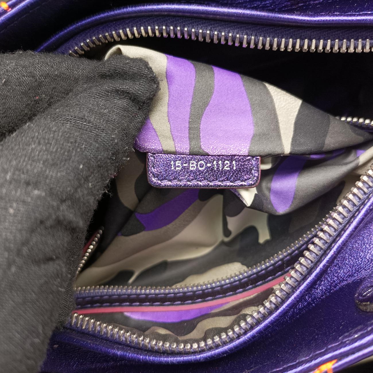 Lady Dior purple×orange Leather 15-BO-1121レディディオール パープル×オレンジ レザー 15-BO-1121