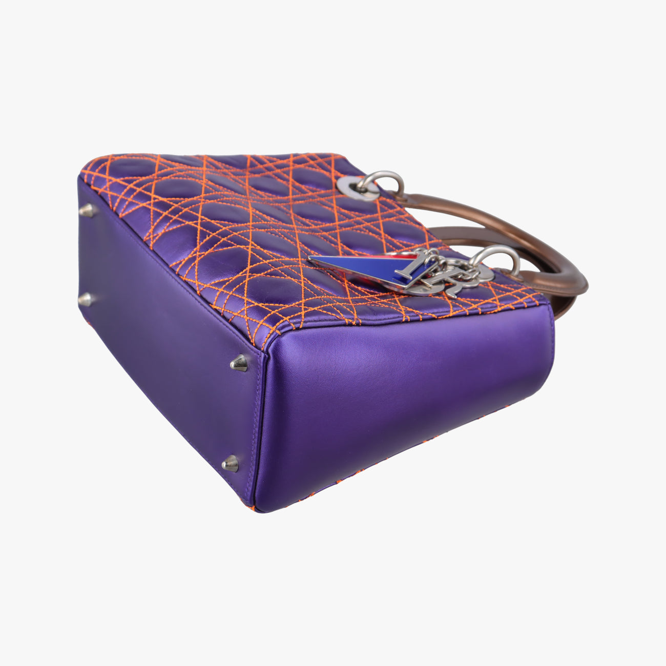 Lady Dior purple×orange Leather 15-BO-1121レディディオール パープル×オレンジ レザー 15-BO-1121