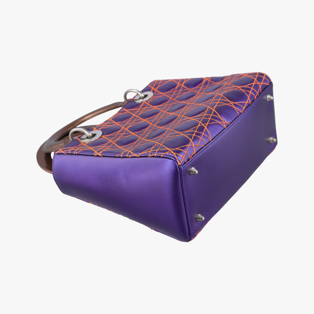 Lady Dior purple×orange Leather 15-BO-1121レディディオール パープル×オレンジ レザー 15-BO-1121