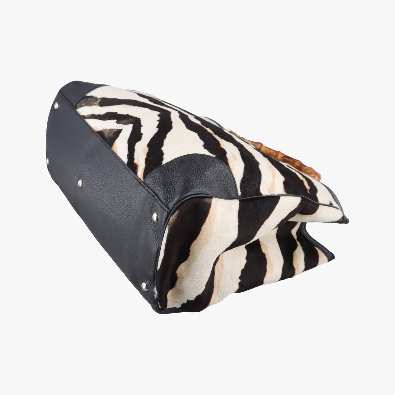 bamboo shopper Beige x Black x White ponyhair 323658 H016653138バンブーショッパー ベージュ x ブラック x ホワイト ハラコ 323658 H016653138