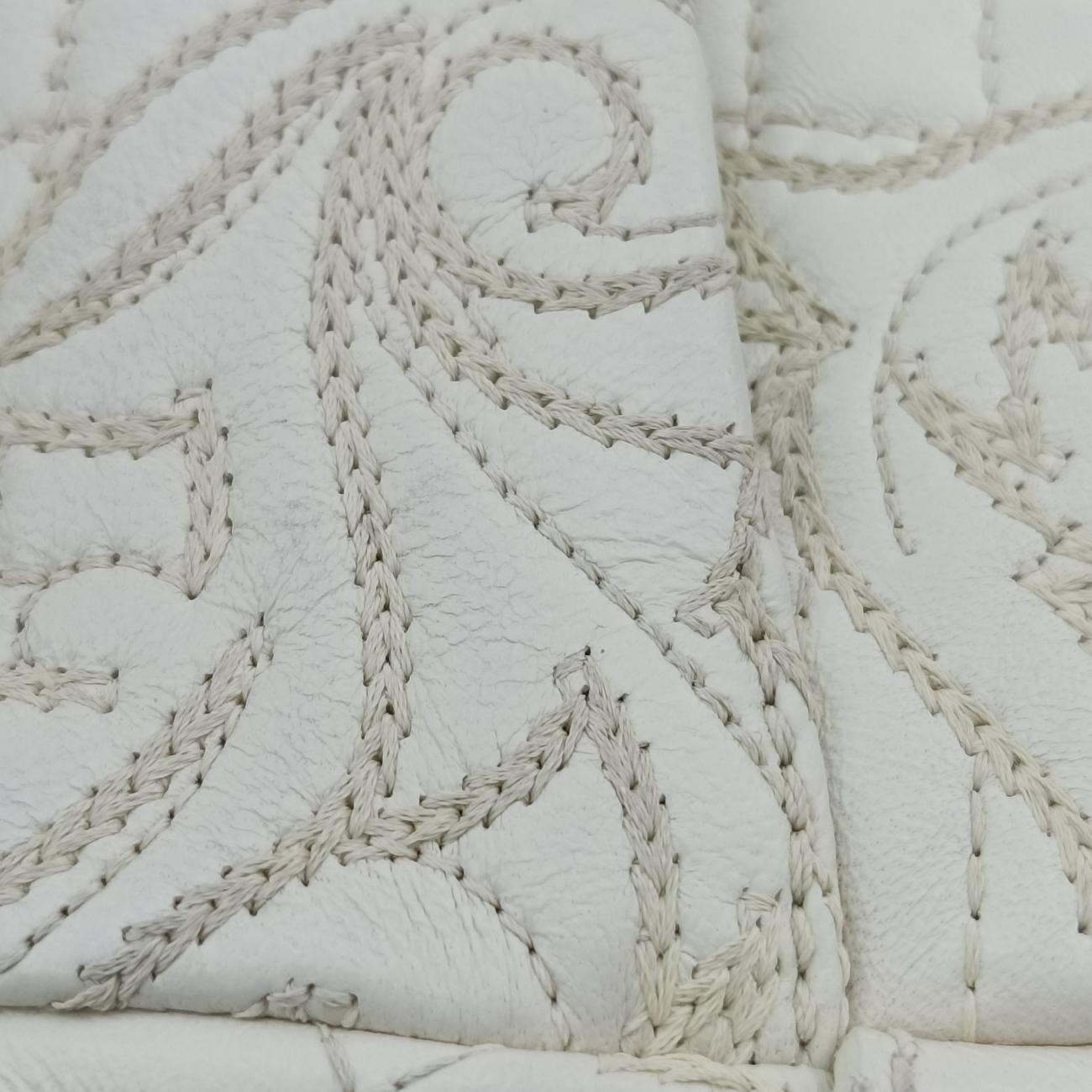 Embossed Leather Talia Vanitas White Leather エンボス レザー タリア ヴァニタス ホワイト レザー