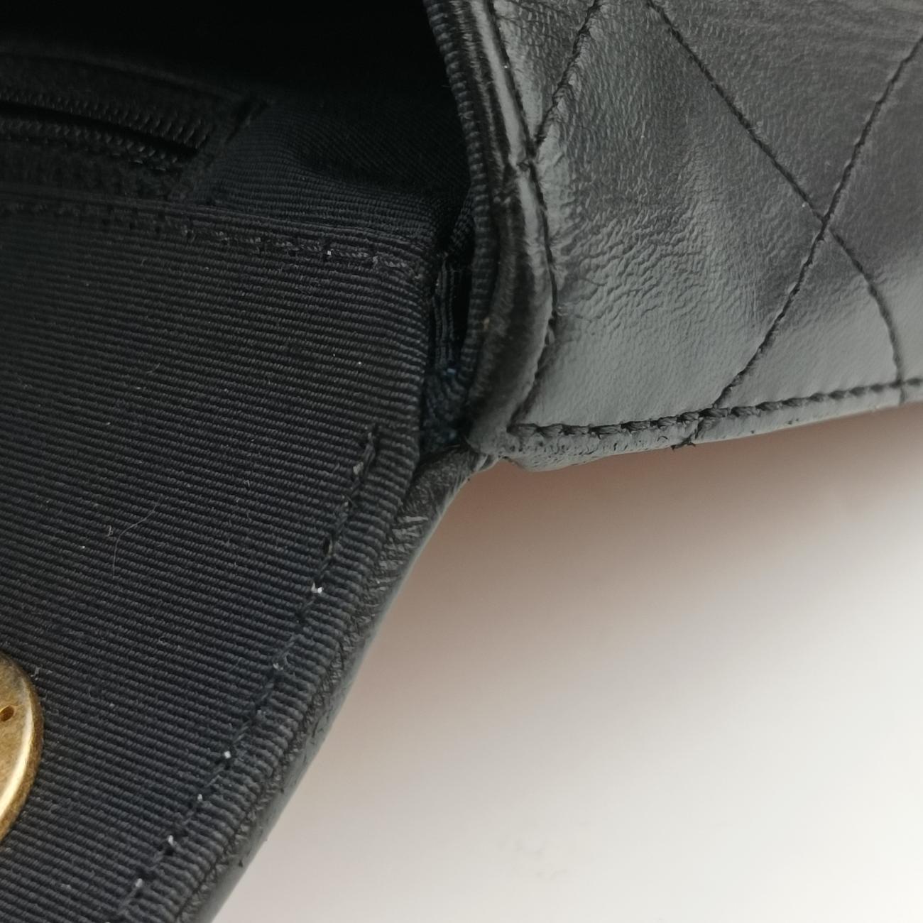 Elegant CC Flap Beige×black Leather A91365 23230869マトラッセ シングルフラップ ベージュ×ブラック レザー A91365 23230869