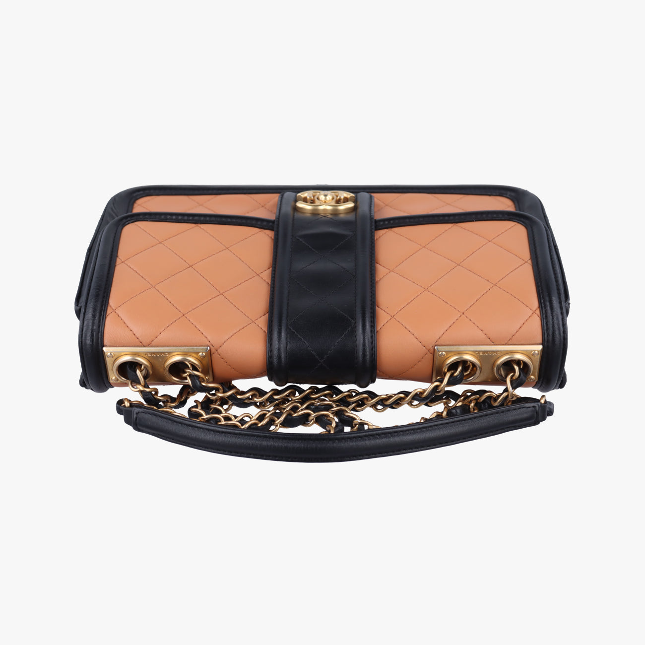 Elegant CC Flap Beige×black Leather A91365 23230869マトラッセ シングルフラップ ベージュ×ブラック レザー A91365 23230869