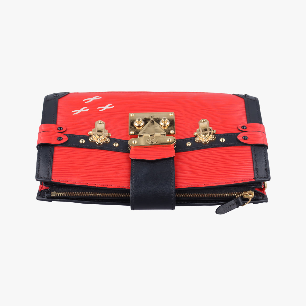 Trunk Clutch Rouge×Black Epi M51697 Lot number unknownトランククラッチ ルージュ×ブラック エピ M51697 製番不明