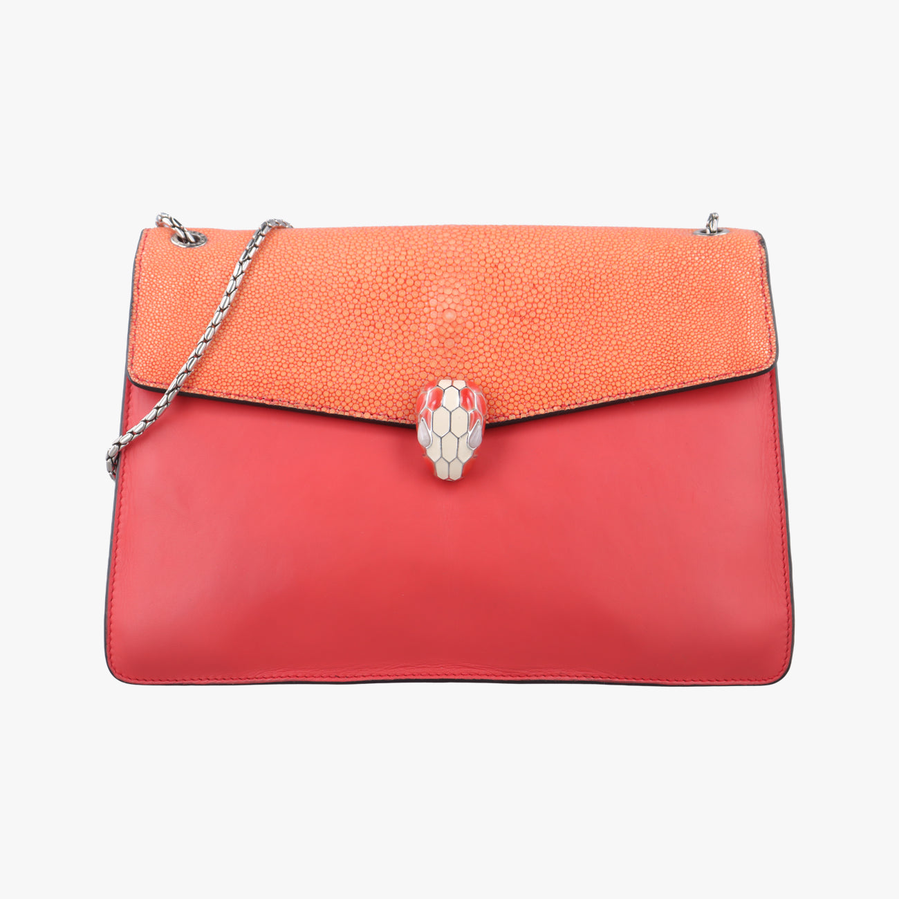 Serpenti Red×Orange Galuchat Skin×Leather RP.A15.38564セルペンティ レッド×オレンジ ガルーシャスキン×レザー RP.A15.38564