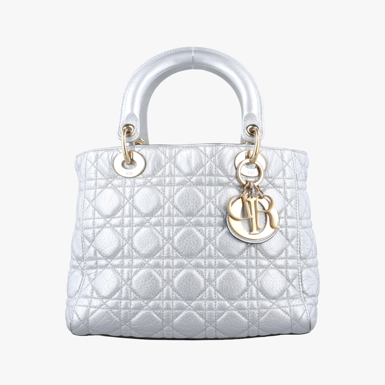 Lady Dior Silver Leather 09-BO-0137レディディオール シルバー レザー 09-BO-0137