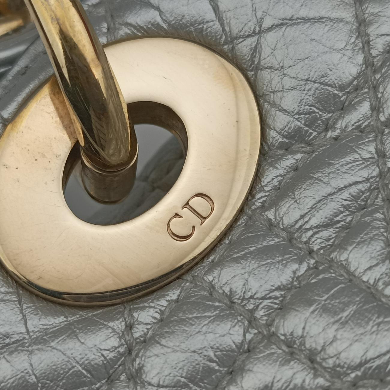 Lady Dior Silver Leather 09-BO-0137レディディオール シルバー レザー 09-BO-0137