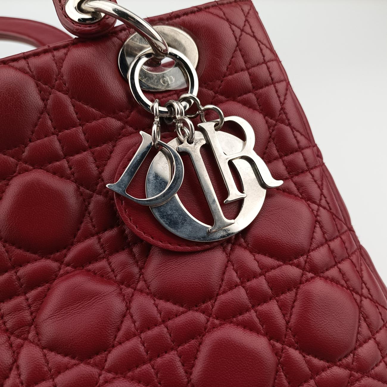 Lady Dior Red lambskin 96-MA-0059レディディオール レッド ラムスキン 96-MA-0059