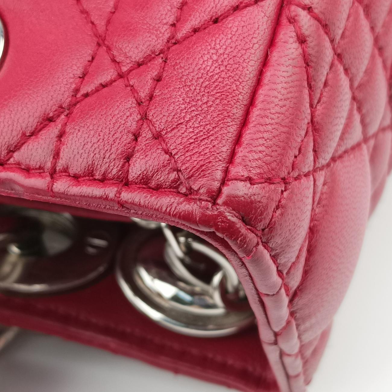 Lady Dior Red lambskin 96-MA-0059レディディオール レッド ラムスキン 96-MA-0059