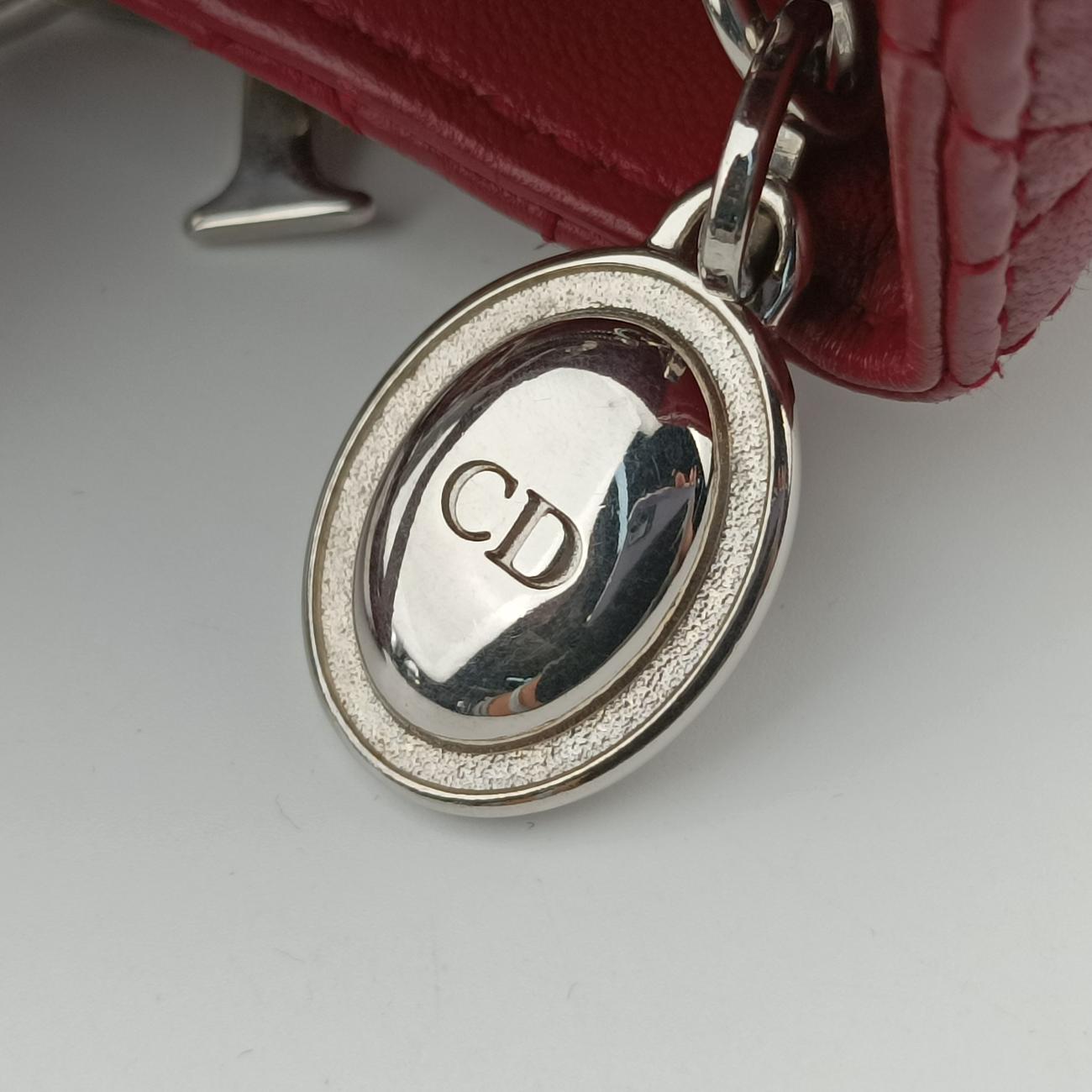 Lady Dior Red lambskin 96-MA-0059レディディオール レッド ラムスキン 96-MA-0059