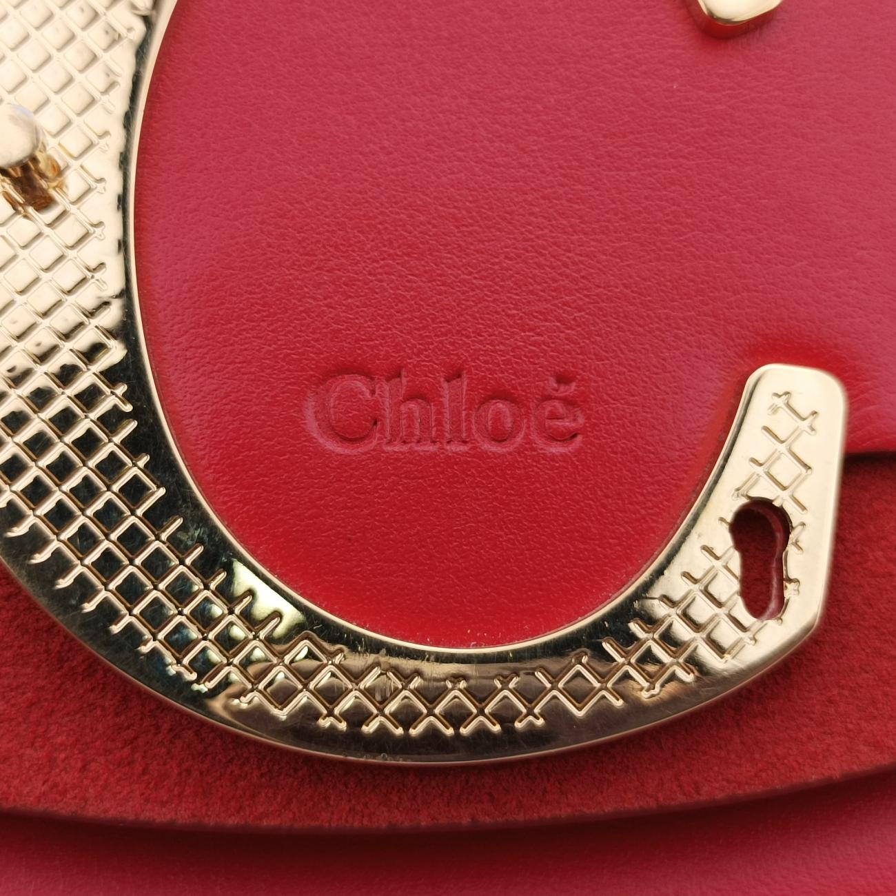 Chloe C Red Leather × Suede 01 20 75 65クロエC レッド レザー × スエード 01 20 75 65