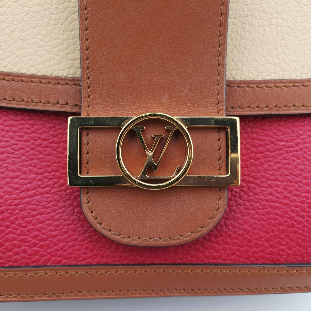 DAUPHINE MM Scarlet Red×Panama Beige Taurillon leather M53830 GI4158ドーフィーヌMM パナマスカーレット トリヨンレザー M53830 GI4158