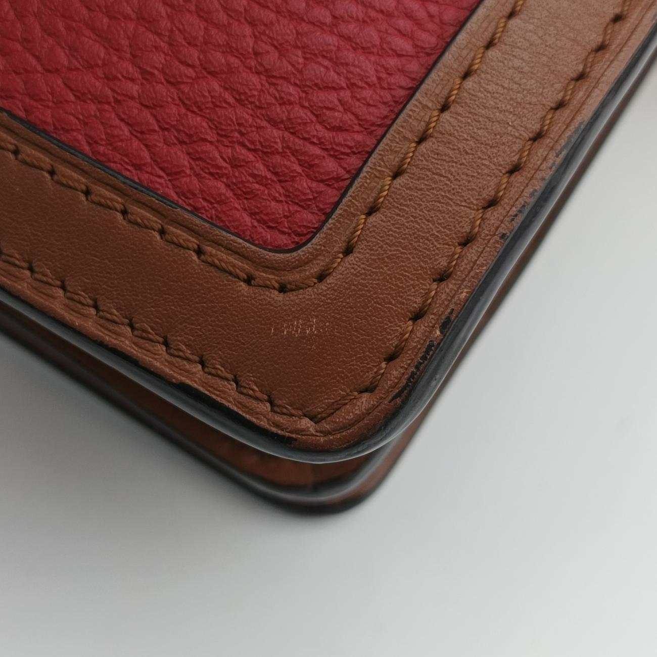 DAUPHINE MM Scarlet Red×Panama Beige Taurillon leather M53830 GI4158ドーフィーヌMM パナマスカーレット トリヨンレザー M53830 GI4158