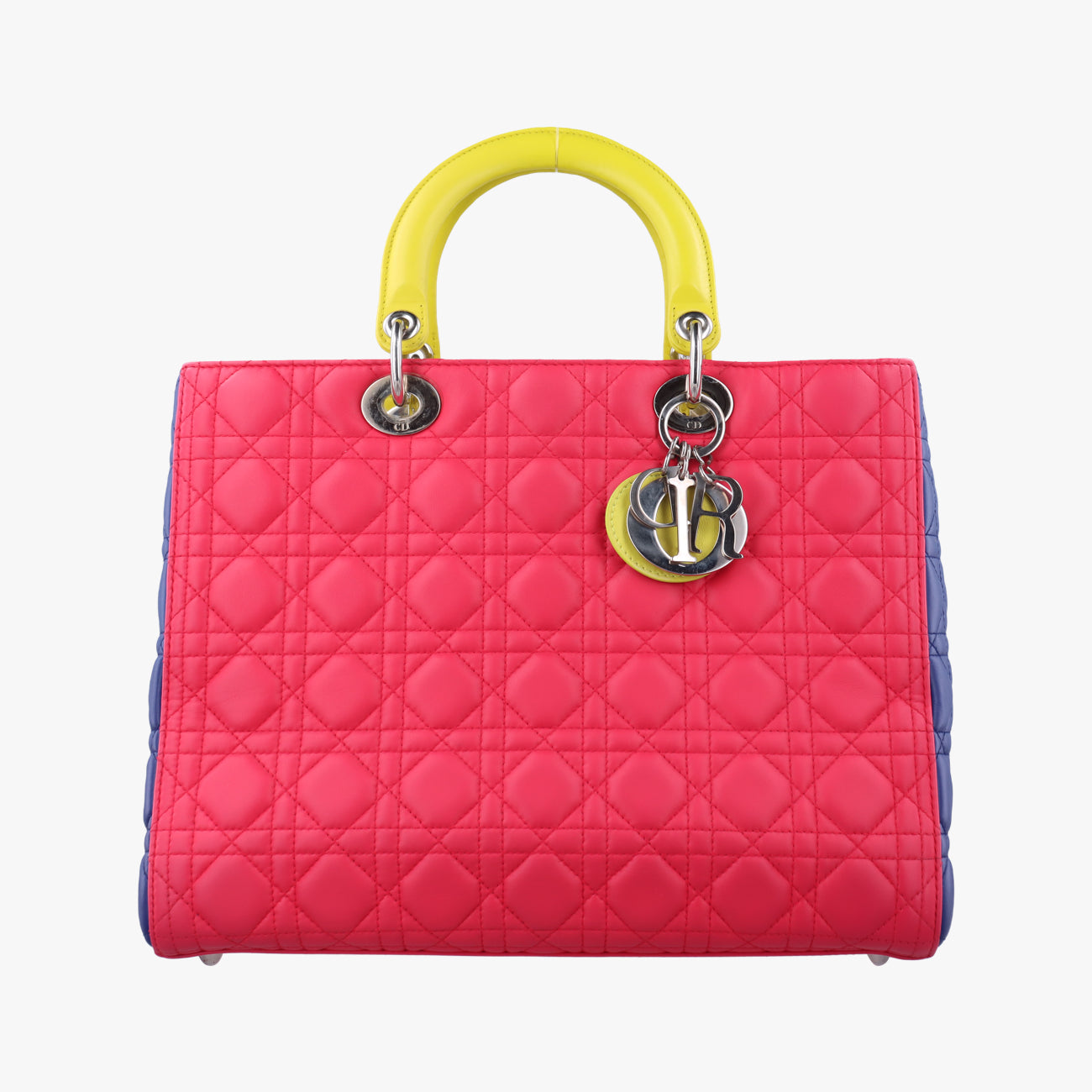 Lady Dior Rose Red x Yellow x Blue lambskin 15-BO-1103レディディオール ローズ レッド×イエロー×ブルー ラムスキン 15-BO-1103