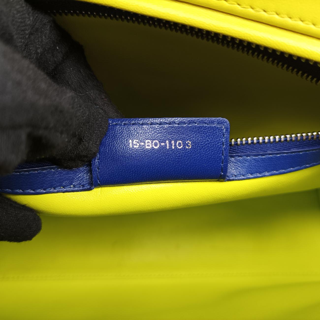 Lady Dior Rose Red x Yellow x Blue lambskin 15-BO-1103レディディオール ローズ レッド×イエロー×ブルー ラムスキン 15-BO-1103