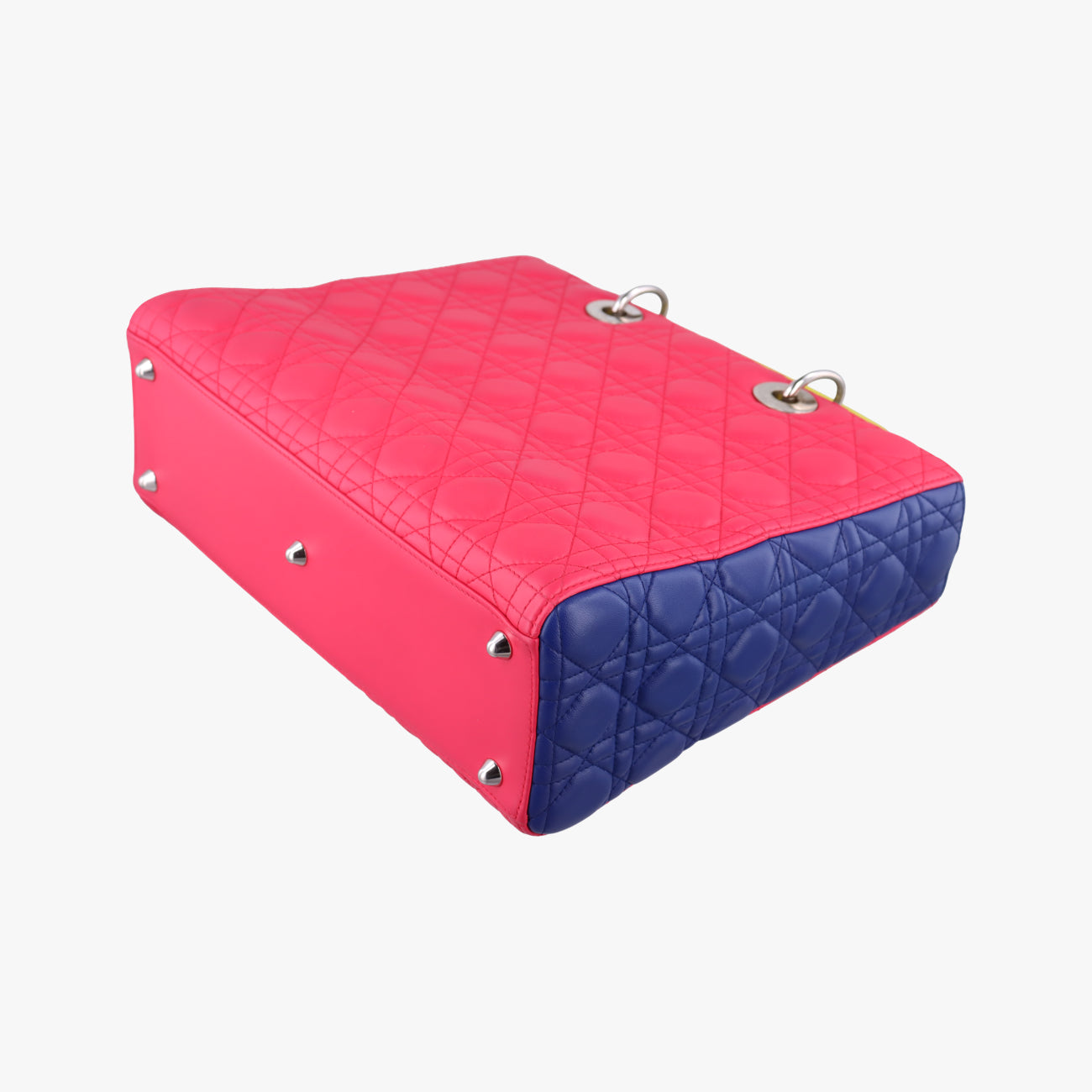 Lady Dior Rose Red x Yellow x Blue lambskin 15-BO-1103レディディオール ローズ レッド×イエロー×ブルー ラムスキン 15-BO-1103