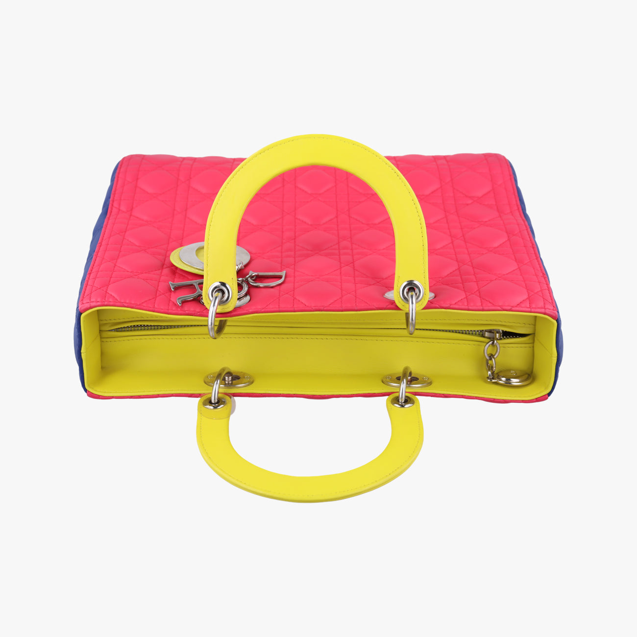 Lady Dior Rose Red x Yellow x Blue lambskin 15-BO-1103レディディオール ローズ レッド×イエロー×ブルー ラムスキン 15-BO-1103