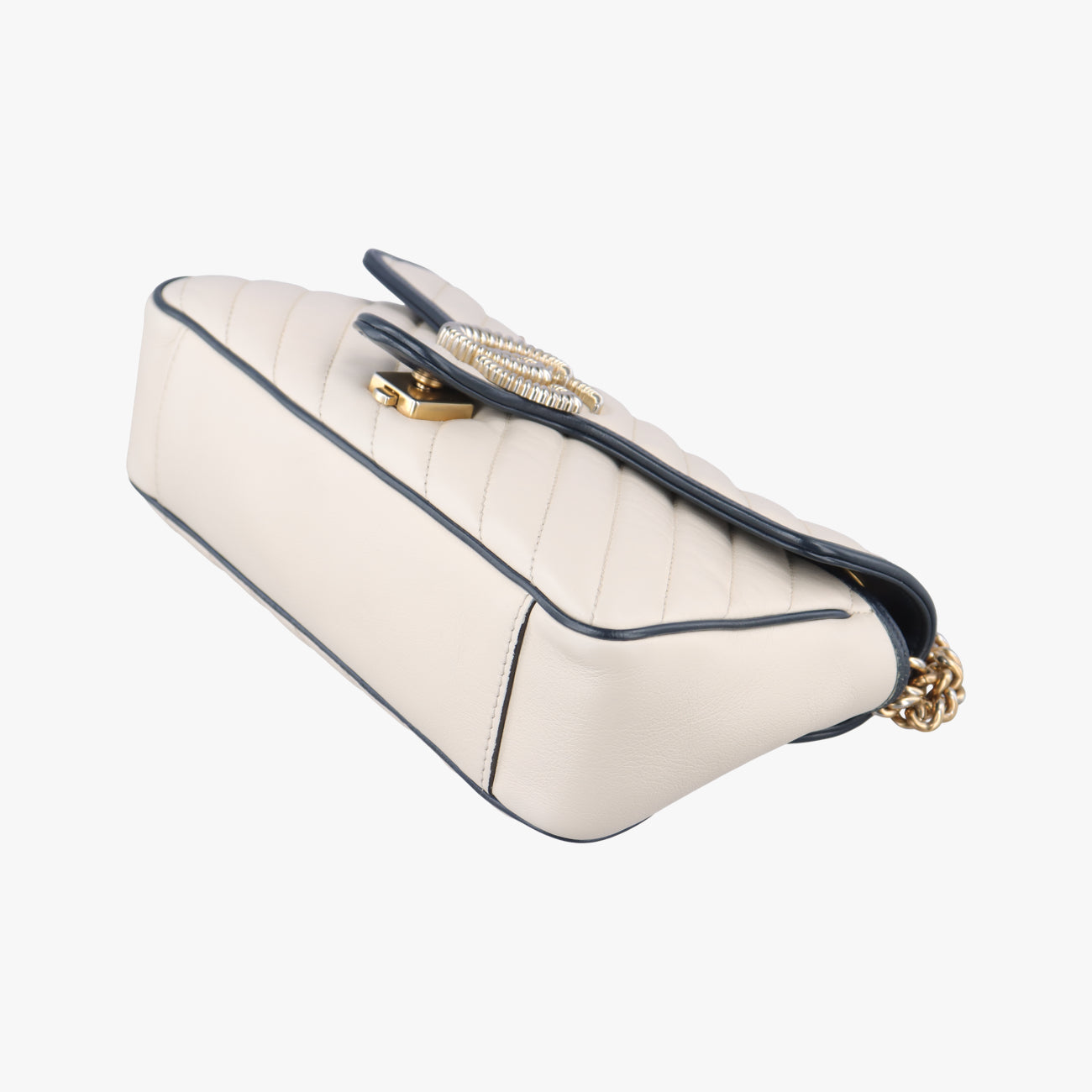 GG Marmont White×navy Leather 443497 B033547820GGマーモント ホワイト×ネイビー レザー 443497 B033547820