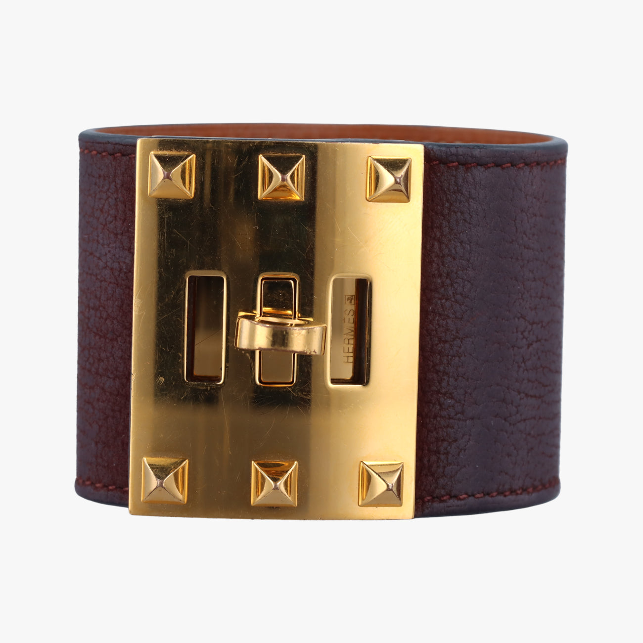 Kelly Style Lock Burgundy x golden GP×Leather N□Pケリー スタイル ロック ワインレッド×ゴールド GP×レザー N□P