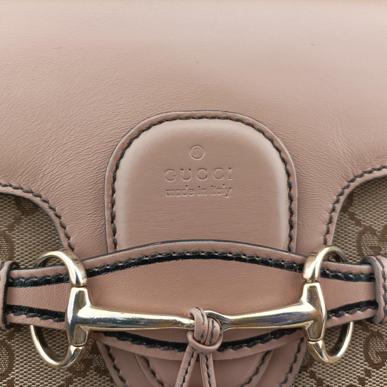 Emily Beige×Brown canvas x leather 295403 A012864626エミリー ベージュ×ブラウン キャンバス×レザー 295403 A012864626