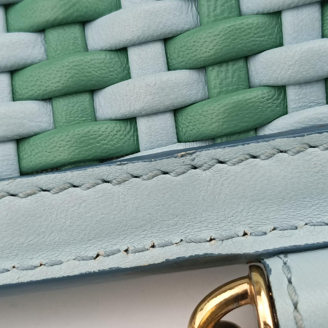 SICILY Green×Light blue Leather シシリー グリーン×ライトブルー レザー