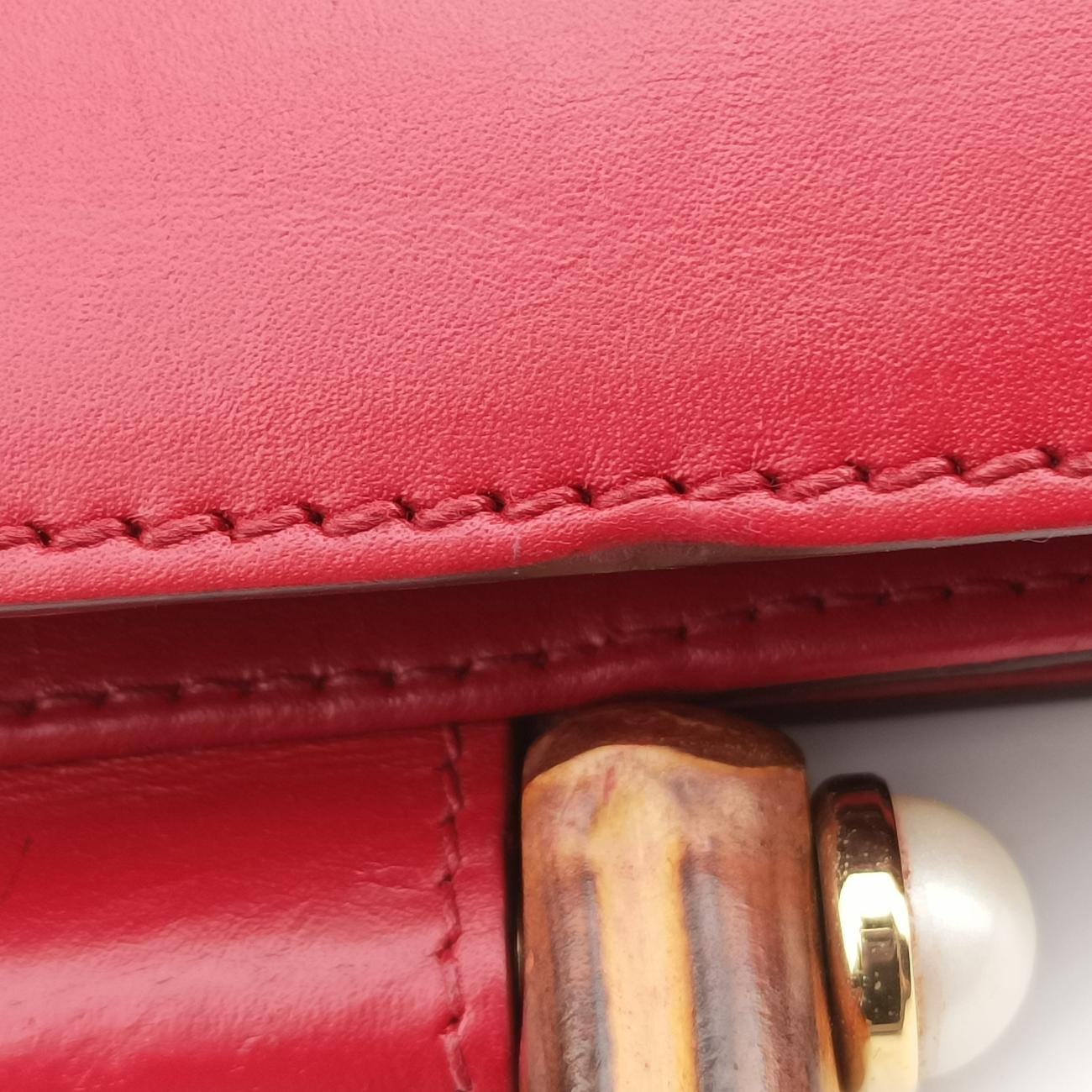 Bamboo Web Nymphaea Red Leather 453764 B021094685ニムフェア バンブー ウェブ レッド レザー 453764 B021094685