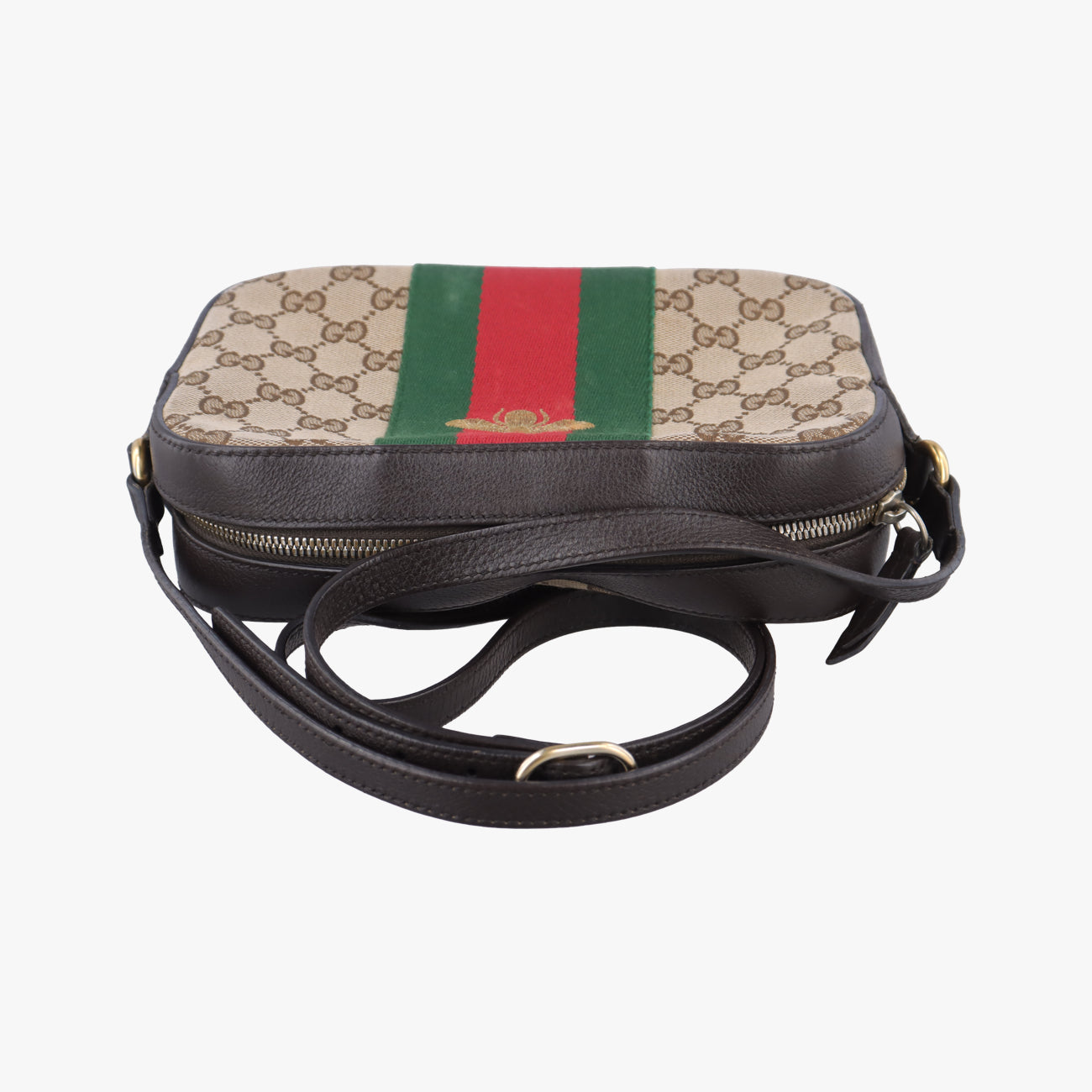 Bee Web Brown x Red x Green canvas x leather 412008 A019573417ビー ウェブ ブラウン×レッド×グリーン キャンバス×レザー 412008 A019573417