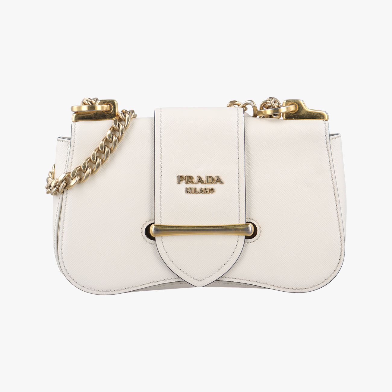Sidonie White SAFFIANO Leather 1BD219 25 Fシドニー ホワイト サフィアーノレザー 1BD219 25 F