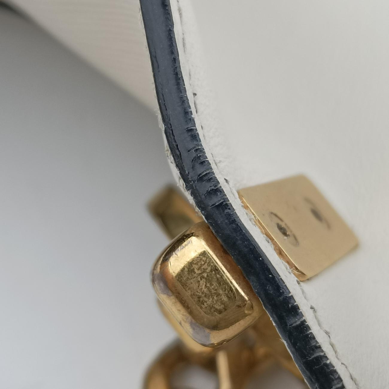 Sidonie White SAFFIANO Leather 1BD219 25 Fシドニー ホワイト サフィアーノレザー 1BD219 25 F