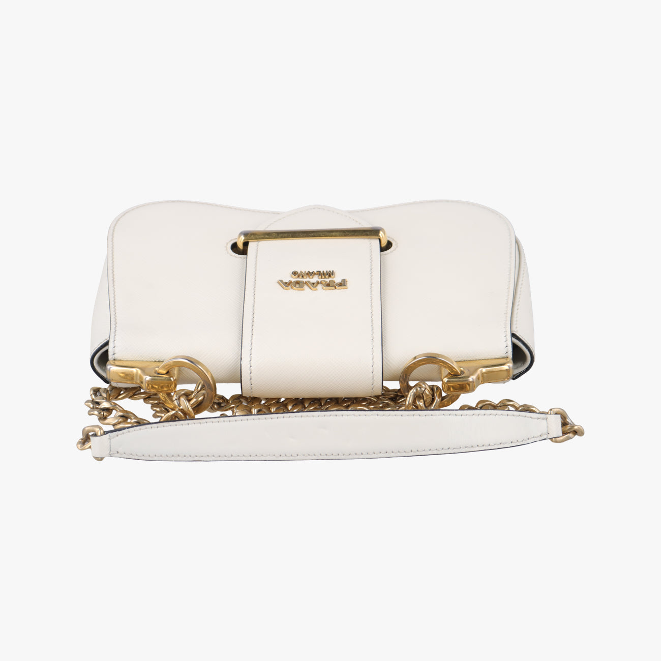 Sidonie White SAFFIANO Leather 1BD219 25 Fシドニー ホワイト サフィアーノレザー 1BD219 25 F