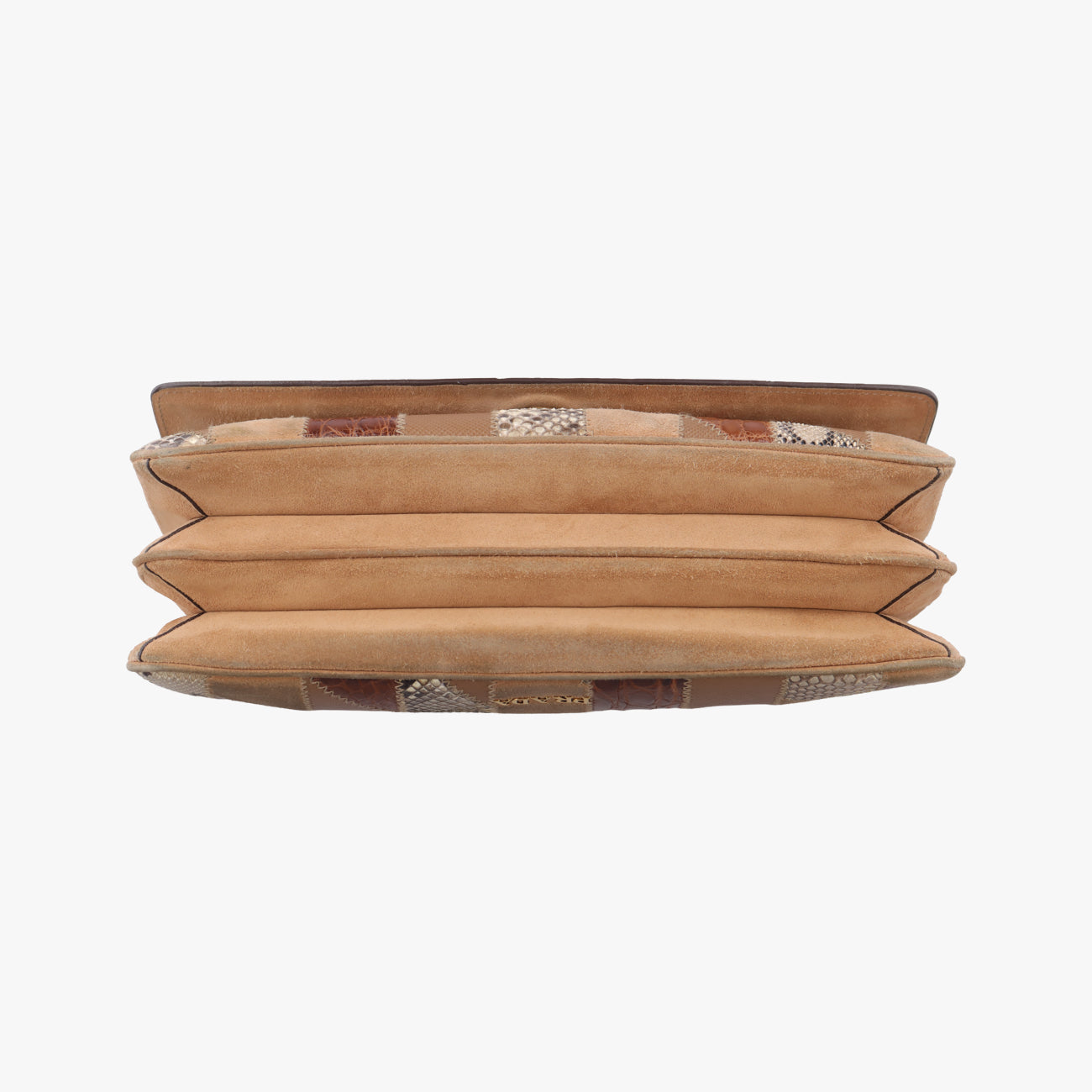 logo chain Brown×Multicolour Leather x Suede 1BD009 31/Eロゴ チェーン ブラウン ×マルチカラー レザー×スエード 1BD009 31/E