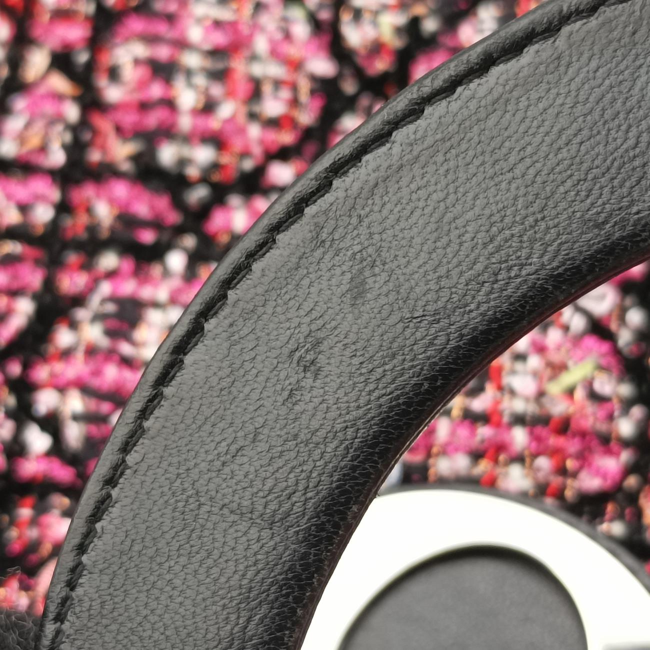 Lady Dior Pink×Multicolour Tweed x Leather 01-MA-0151レディディオール ピンク×マルチカラー ツイード×レザー 01-MA-0151