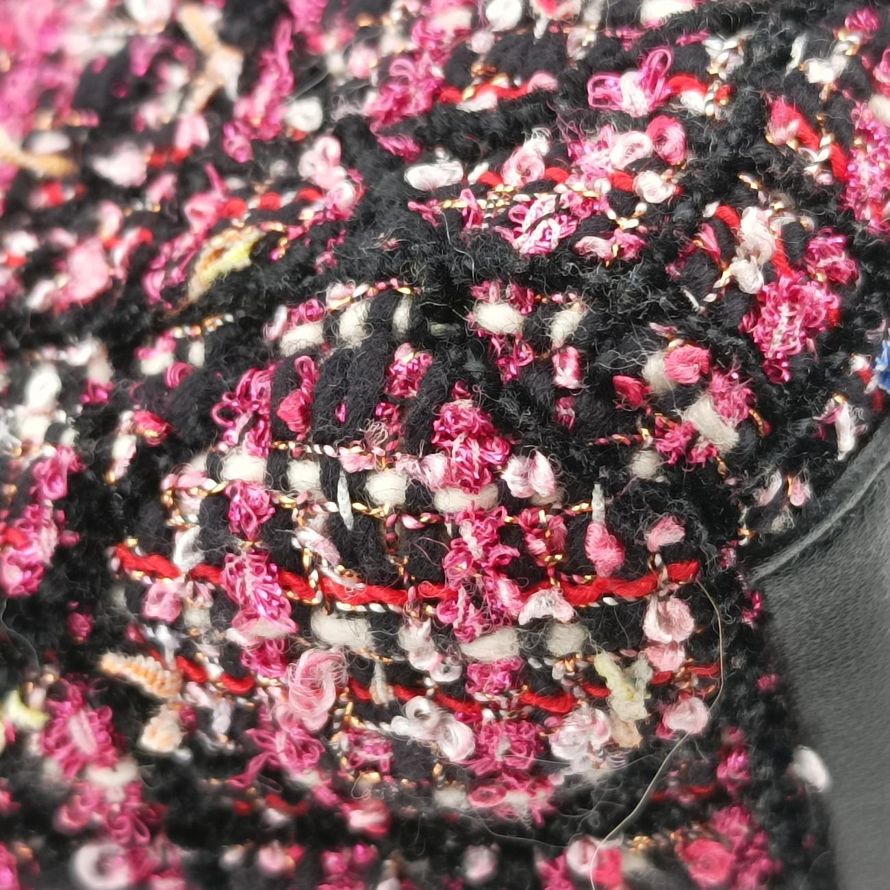 Lady Dior Pink×Multicolour Tweed x Leather 01-MA-0151レディディオール ピンク×マルチカラー ツイード×レザー 01-MA-0151